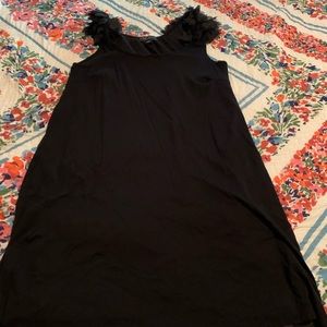 Forever 21 black scoop neck w/ petal accents XL